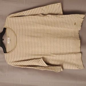 Tan and White Stripe Top